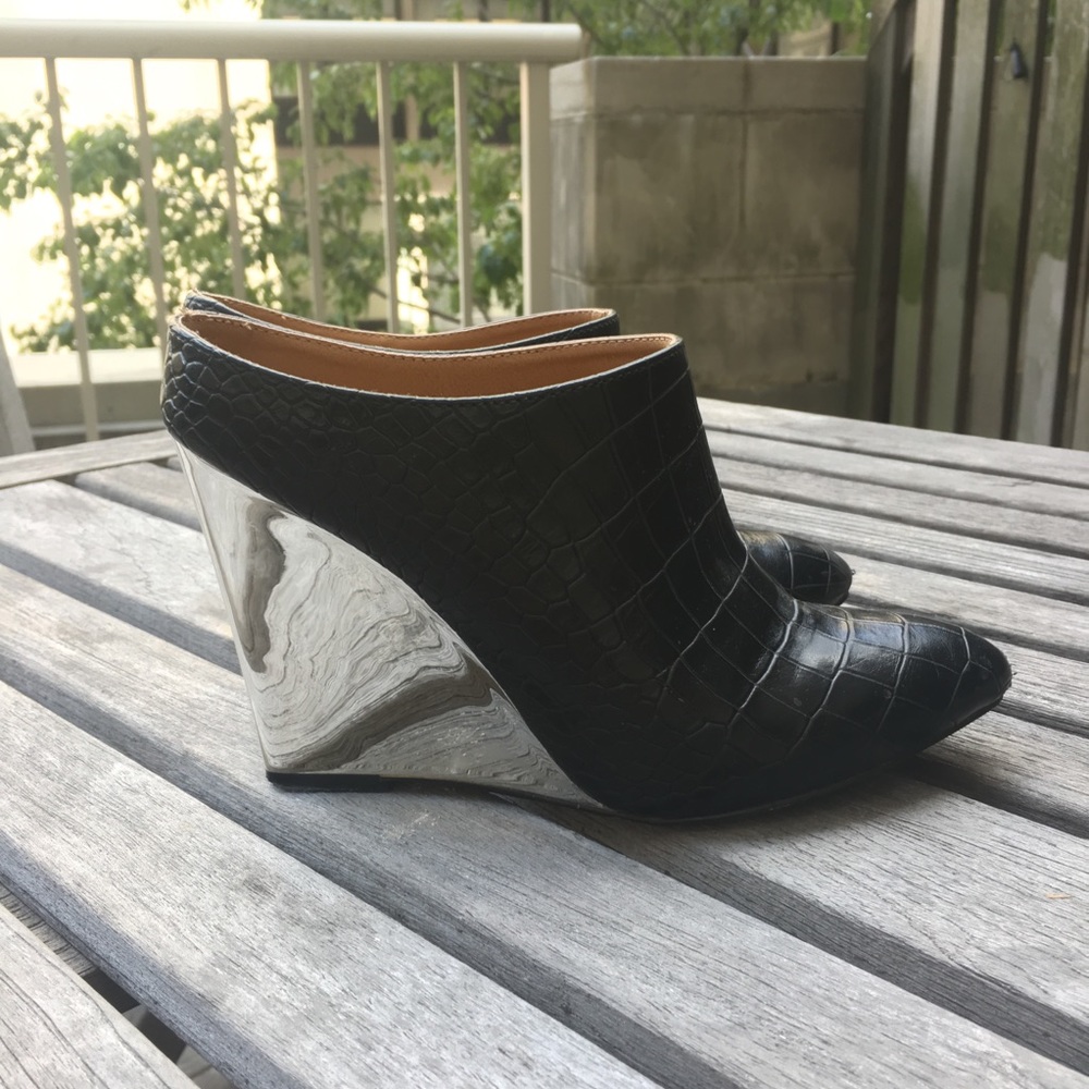 Beau + Ashe Faux Snake Skin and Silver Wedge
